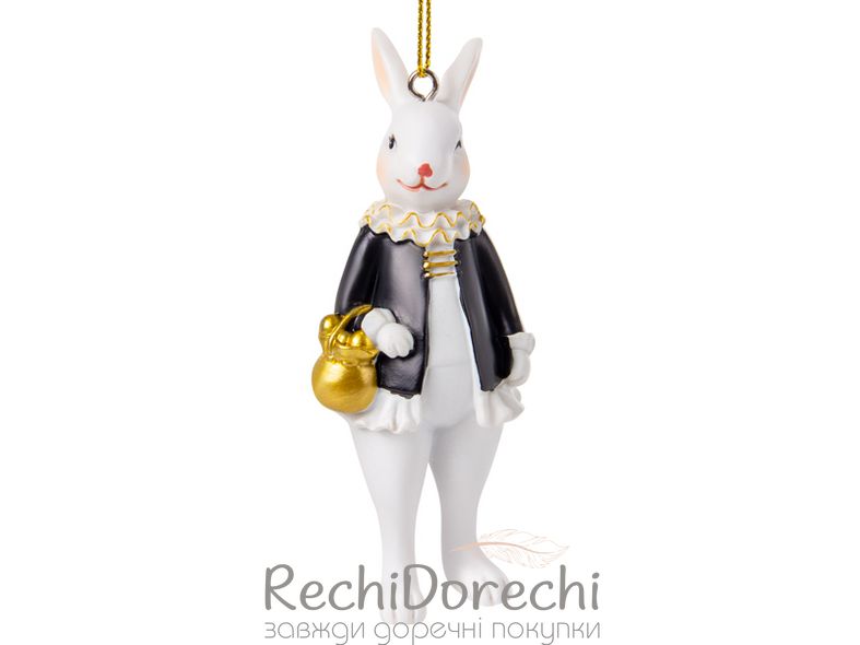 Фігурка декоративна "Кролик з кошиком" 10см
