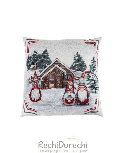 Наолочка гобеленовая новогодняя Три гнома возле домикаSnowfall RechiDoRechi 023405 фото