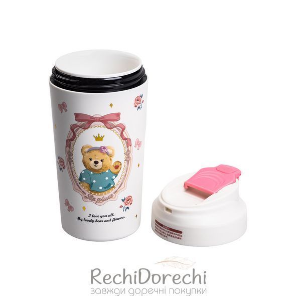 Термокружка Bears с керамической колбой 480 мл белая RechiDoRechi HP-14-15P фото