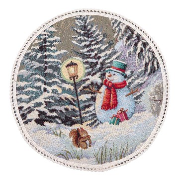 Серветка-підкладка новорічна "Дзвінка Коляда" (без люрексу), Ø20, Кругла