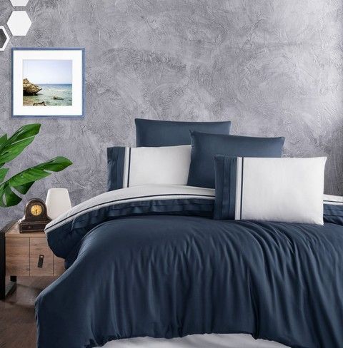 Постельное белье First Choice Deluxe Satin Groovy Denim RechiDoRechi DLX-621 Groovy Denim-evro фото