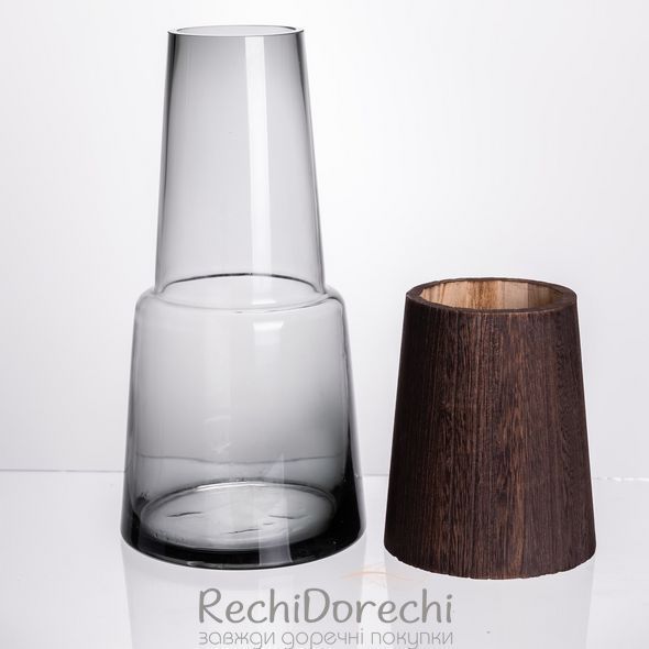 Ваза для квітів кругла скляна 28 (см) декоративна HP-19-161-2 RechiDoRechi HP-19-161-2 фото