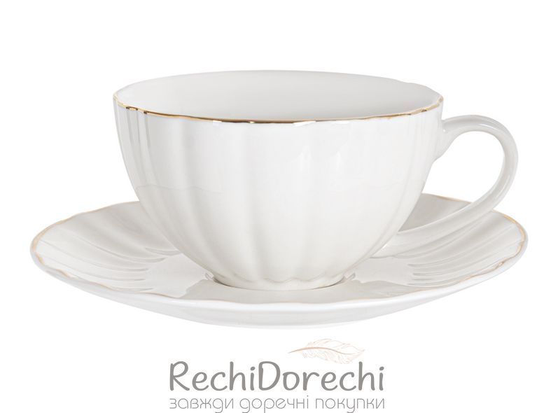 Чайний набір "ROYAL GOLD" з золотом, 12 пр. 200 мл RechiDoRechi 949-020 фото