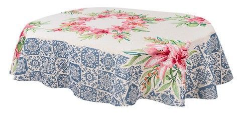 Овальна скатертина гобеленова "Весняна мозаїка" RechiDoRechi LIRIOS OVAL -180 фото