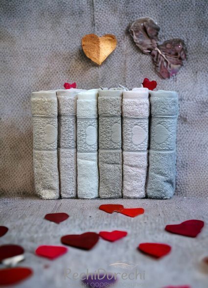 Набор бамбуковых полотенец Pupilla 70x140 см Love, банные 4 шт. RechiDoRechi 30203 фото