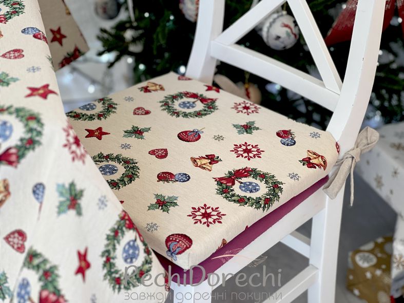 Подушка на стул "Веселого Рождества", 40x40