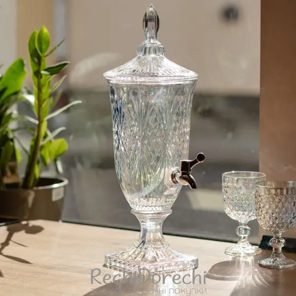 Лимонадниця Crystal Trinity 2 літри з краном для соку мохіто молока напоїв HP-19-301 RechiDoRechi HP-19-301 фото
