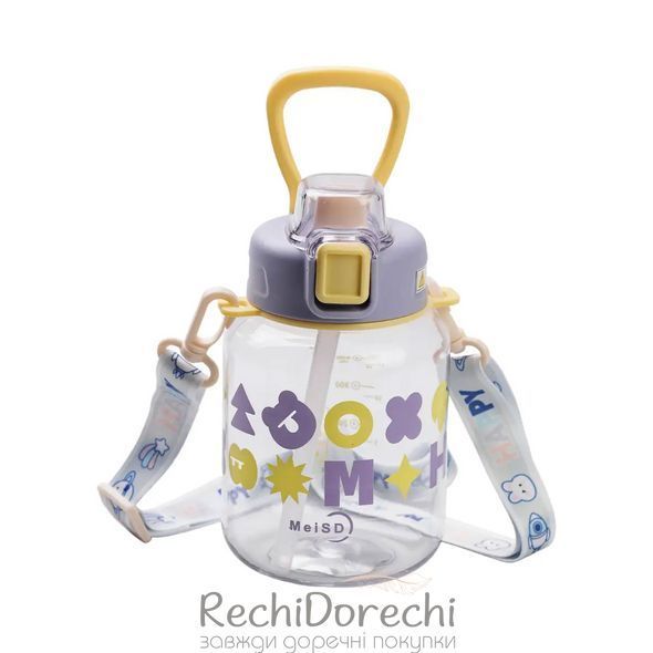 Бутылка для воды Gucgres детская 650 мл на ремешке фиолетовая RechiDoRechi HP-14-43V фото