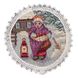 Салфетка круглая новогодняя "Колядники" (золотой люрекс) в интернет-магазине РечиДоРечи