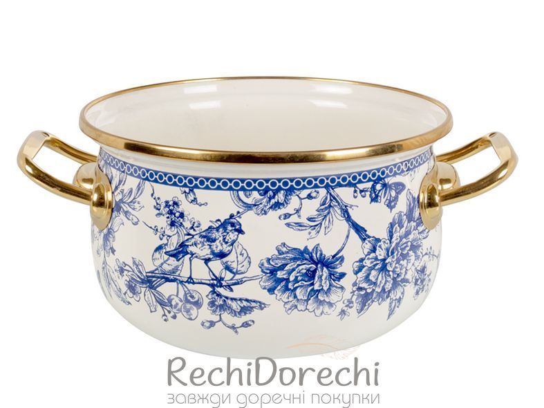 КаструлЯ ЕМАЛЬОВАНА "BUTTERFLY" ELMANI З КРИШКОЮ 2,1Л 16СМ RechiDoRechi 763-027 фото