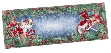 Ранер (доріжка) гобеленовий новорічний "Морозне вікно" (з мікрофіброю)