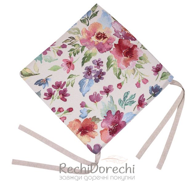 Подушка на стул гобеленовая "Цветочный рисунок", 40x40