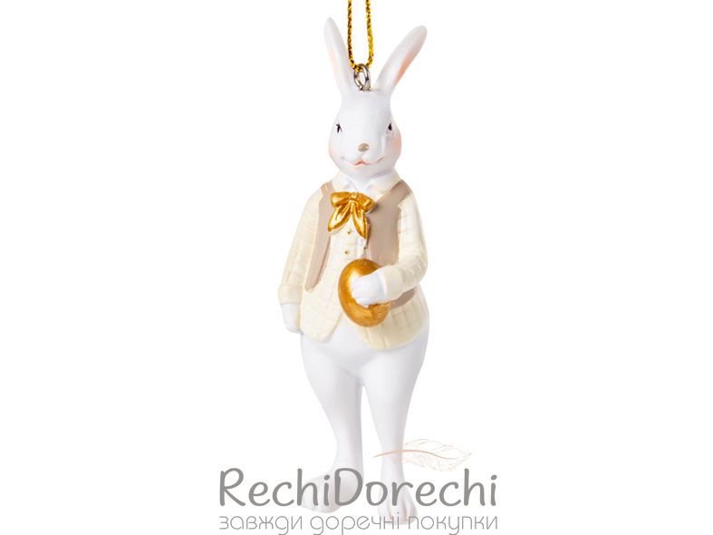 Фігурка декоративна "Кролик у фраку" 10см