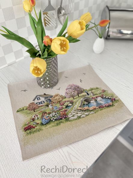 Серветка-підкладка під тарілку гобеленова "Весняні канікули", 37x49, Прямокутна