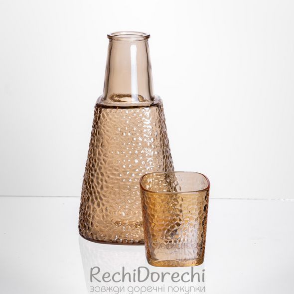 Глек для напоїв 1 літр зі склянкою 0,2 л Коричневий HP-19-PYF-4 RechiDoRechi HP-19-PYF-4 фото
