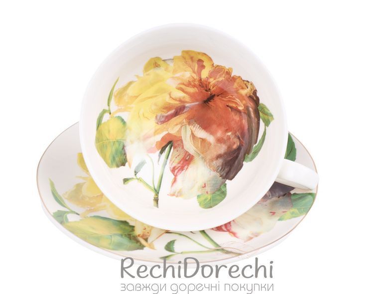 Чайний набір 12 предметів 200мл Золота півонія RechiDoRechi 975-087 фото