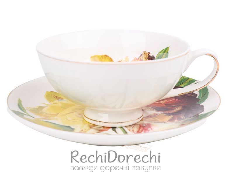 Чайний набір 12 предметів 200мл Золота півонія RechiDoRechi 975-087 фото