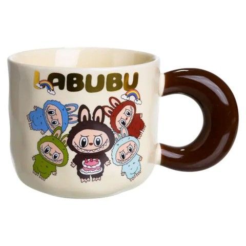 Чашка порцелянова Labubu 400 (мл) подарункова кружка прикольна чашка для дітей на подарунок FM-21A RechiDoRechi FM-21A фото