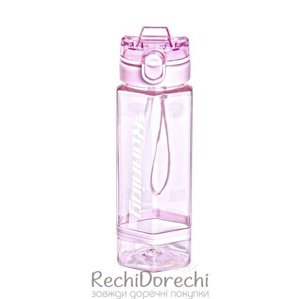 Пляшка для води 760 мл з трубочкою та наліпками рожева RechiDoRechi HP-14-48P фото