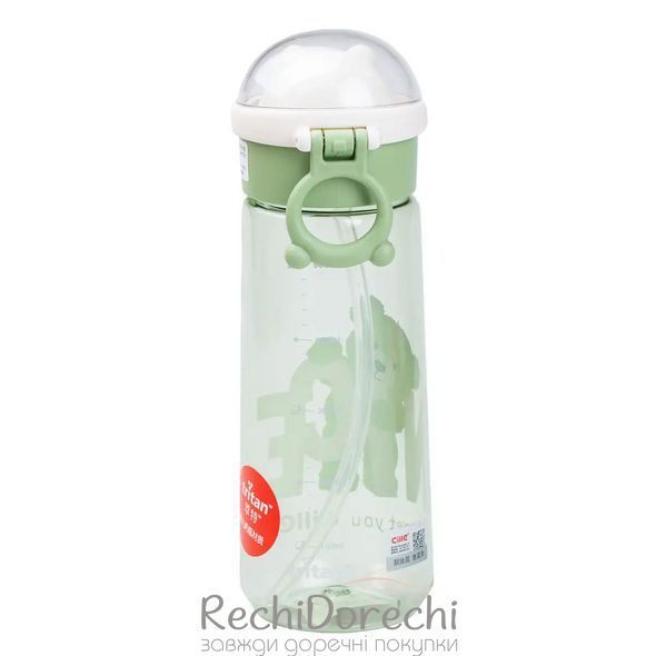 Пляшка для води 620 мл з трубочкою багаторазова Зелена RechiDoRechi HP17300GR фото
