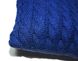 Подушка в'язана декоративна Коси синя 33х33см в інтернет-магазині РечіДоРечі