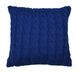 Подушка в'язана декоративна Коси синя 33х33см в интернет-магазине РечиДоРечи