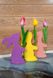 Фигурка декоративная "Зайка с тюльпаном", фиолетовый, 18 см в интернет-магазине РечиДоРечи