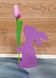 Фігурка декоративна "Зайка з тюльпаном", фіолетовий, 18 см в інтернет-магазині РечіДоРечі