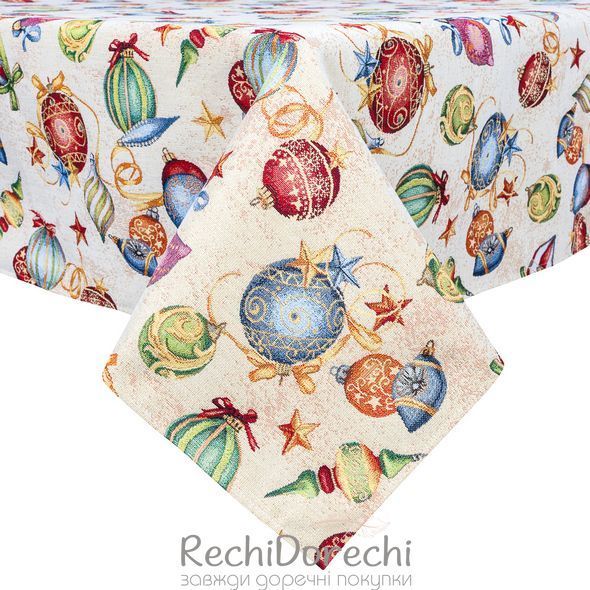 Скатерть новогодняя гобеленовая "FIESTA" (золотой люрекс) RechiDoRechi FIESTA-260 фото