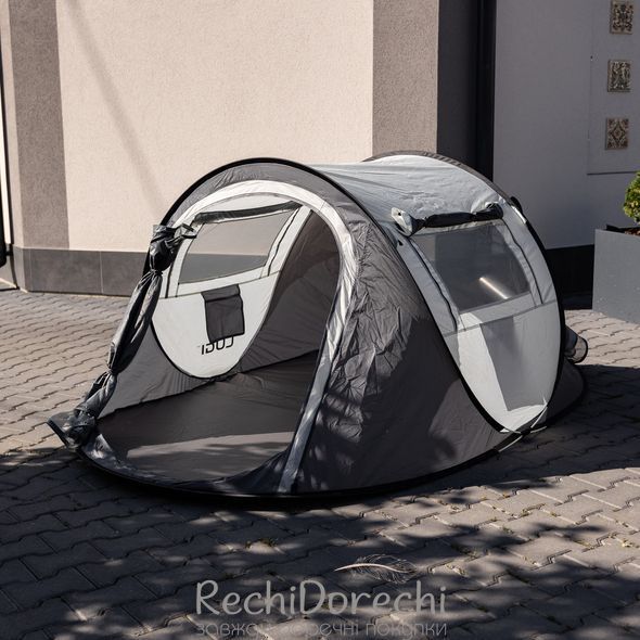 Намет туристичний 245&times;145&times;100 (см) кемпінговий для риболовлі 2 х місний Сірий LU-030BE