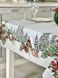 Новогодняя скатерть гобеленовая «Красная калина» (Серебряный люрекс) в интернет-магазине РечиДоРечи