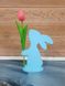 Фігурка декоративна "Зайка з тюльпаном", м'ятний, 18 см в інтернет-магазині РечіДоРечі