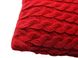 Подушка в'язана декоративна Коси червона 33х33см в интернет-магазине РечиДоРечи