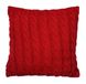 Подушка в'язана декоративна Коси червона 33х33см в інтернет-магазині РечіДоРечі