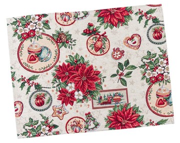 Новорічна серветка-підкладка «Merry Christmas» (Золотий люрекс), 34x44, Прямокутна