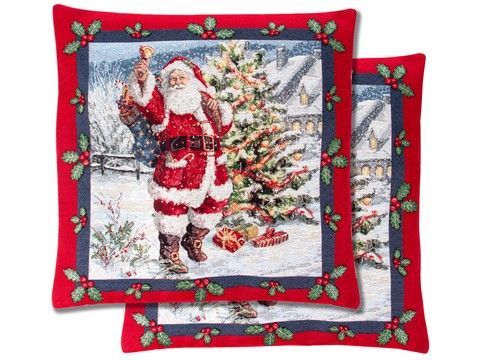 Наволочка двостороння гобеленова "Noel Rojo" 45x45 см RechiDoRechi 716-071 фото
