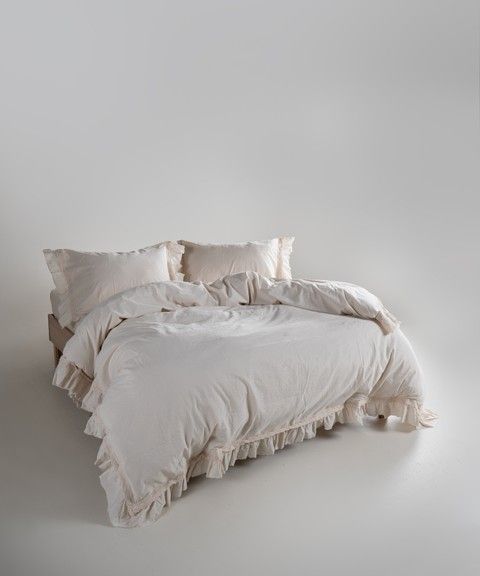 Постельное белье Limasso Stonewashed Francesca 220 Cream RechiDoRechi 40964 фото