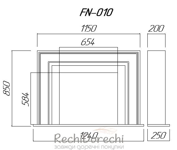 Портал камина Шеффилд FN_010, 124x85x25