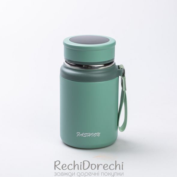 Термос Fashionна с датчиком температуры 700 мл Оливковый RechiDoRechi HP-14-20GR фото