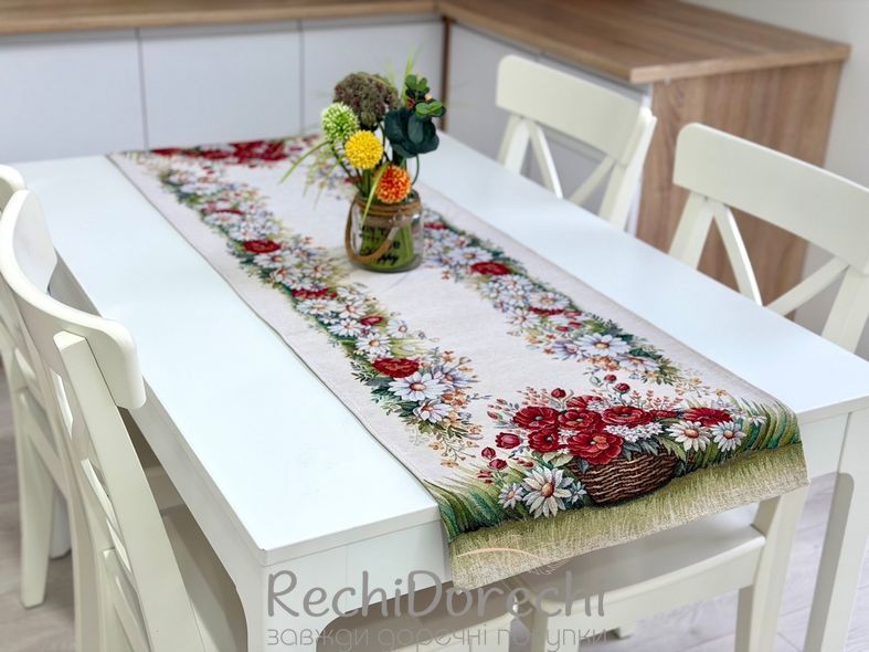 Доріжка гобеленова Ромашки RechiDoRechi RUNNER1409NA-37 фото