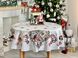 Скатертина кругла гобеленова новорічна "Holiday kittens" (срібний люрекс) в інтернет-магазині РечіДоРечі