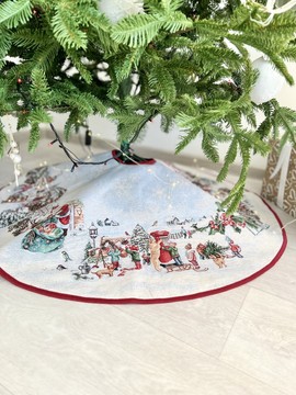 Новогодняя юбочка под елку "Зимние каникулы", Ø90, Круглая