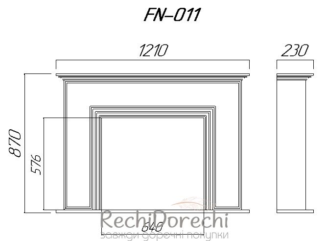 Портал каміна Йорк FN_011, 121x87x23