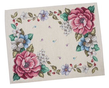 Серветка-підкладка під тарілку гобеленова "Яскраві квіти", 37x49, Прямокутна