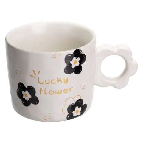 Чашка для чаю та кави порцелянова Lucky Flower 250 мл гарна оригінальна на подарунок Біла FM-14D RechiDoRechi FM-14D фото