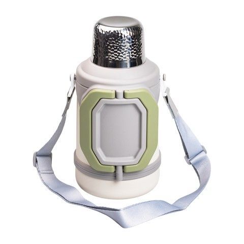 Термос Vacuum Cup 1.5 літра з ремінцем і складною ручкою білий RechiDoRechi HP-14-21W фото