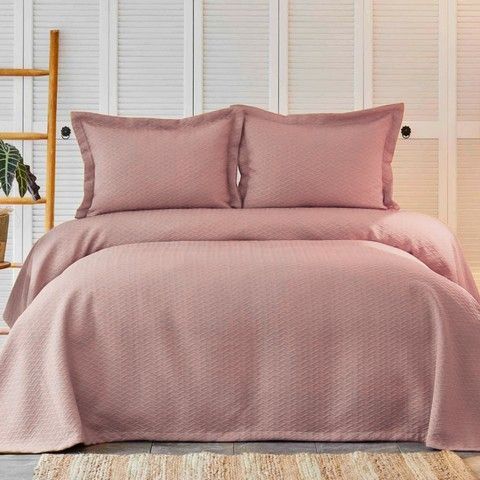 Покривало с наволочкой Karaca Home - Charm bold a.murdum светло-фиолетовый 160*240 полуторный RechiDoRechi svt-2000022254199 фото