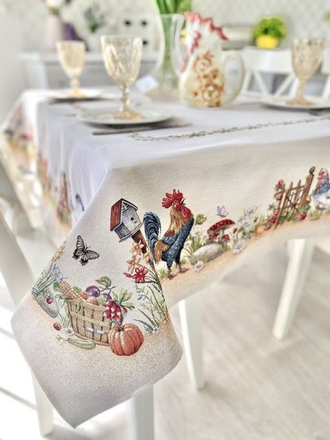 Скатертина гобеленова "Rustic romance" RechiDoRechi RUNNER1287NA-180 фото