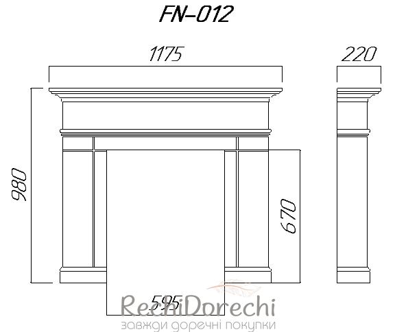 Портал камина Дерби FN_012, 117,5x98x22