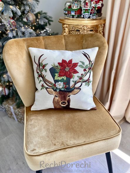 Наволочка новорічна гобеленова DEER HAT RechiDoRechi DEER HAT-NV фото